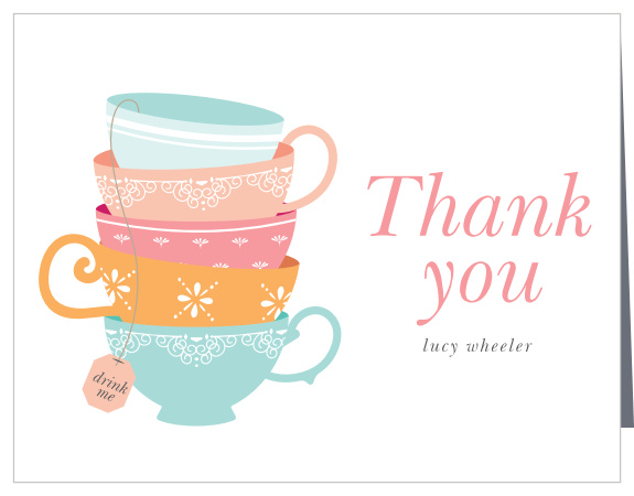 Show your appreciation for the support of your friends and family with our Tea Time Baby Shower Thank You Cards.