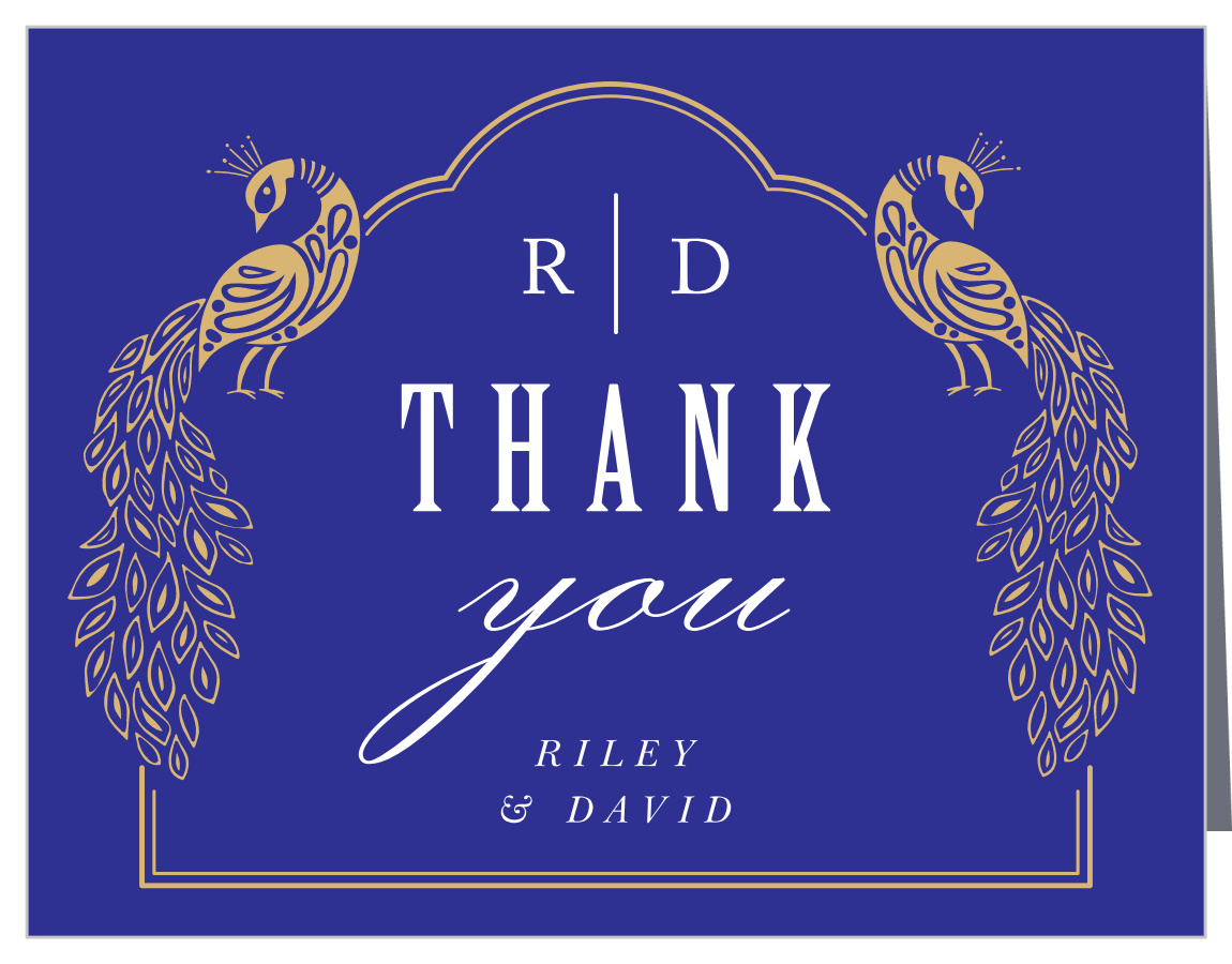 Pretty Peacocks Engagement Thank You Cards