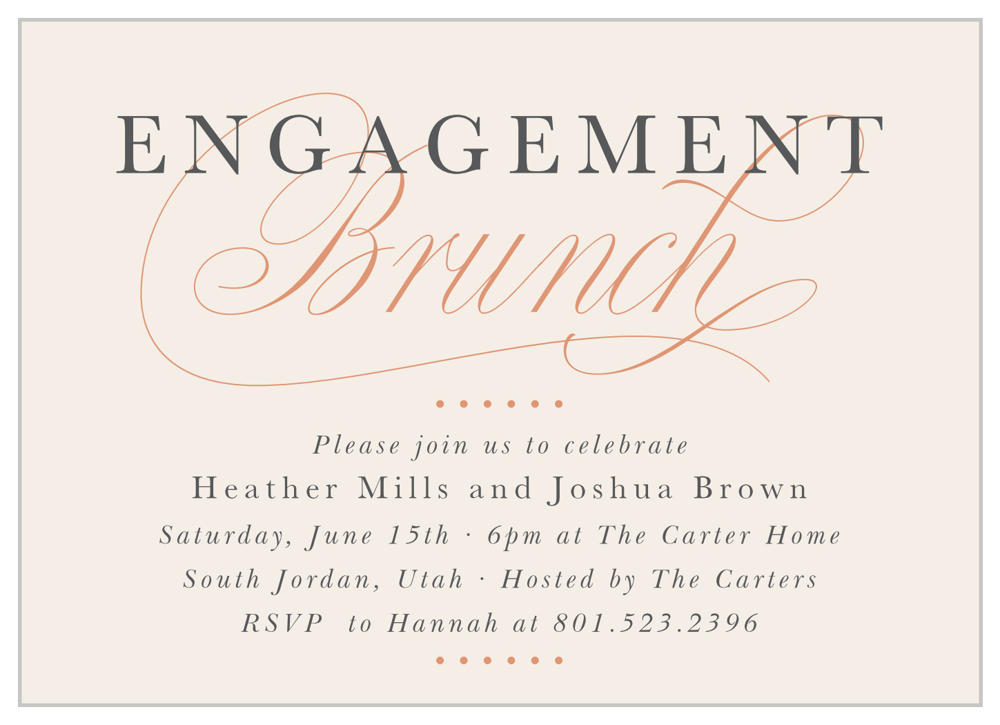 Elegant Brunch Engagement Invitations