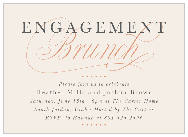 Our Elegant Brunch Engagement Party Invitations offer a design that perfectly suits a vintage style.