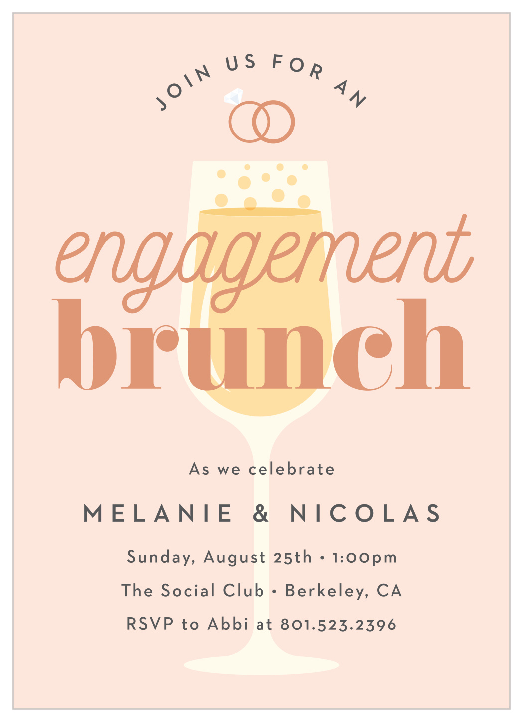 Bubbly Brunch Engagement Invitations