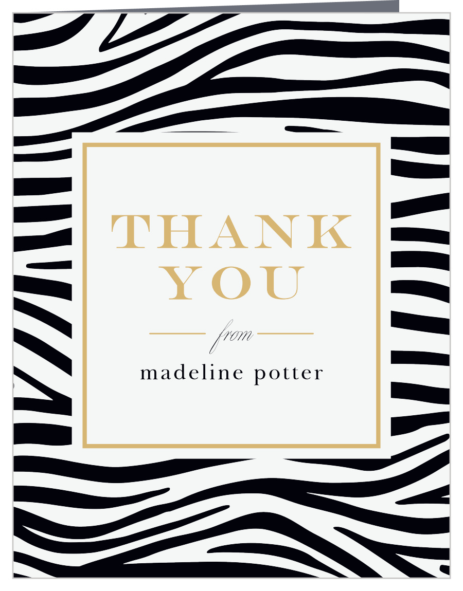 Zebra Baby Baby Shower Thank You Cards