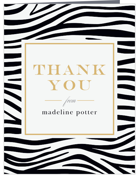 Dazzle your guests with our Zebra Baby Baby Shower Thank You Cards. 