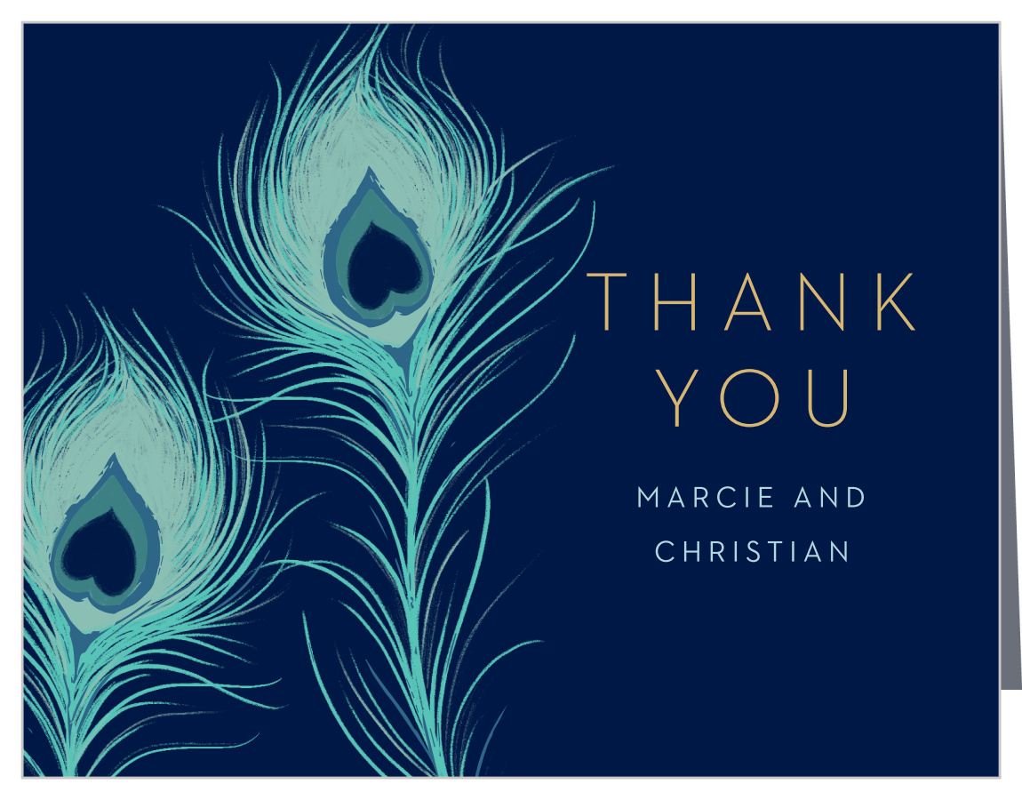 Peacock Betrothal Engagement Thank You Cards