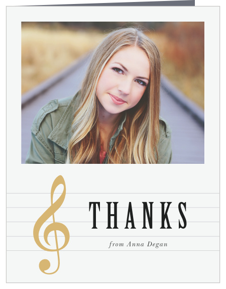 Express gratitude for your family and friends that supported you on your big day with the modern look of our Musical Graduate Graduation Thank You Card.