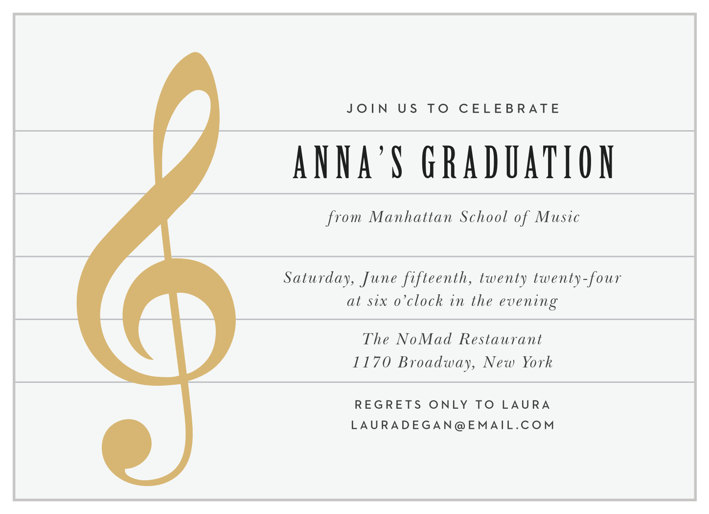 Musical Graduate Graduation Invitations