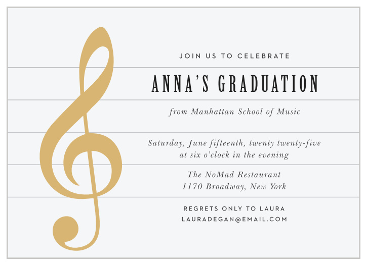 Gather your family and friends together for your big day with the modern look of our Musical Graduate Graduation Invitations.