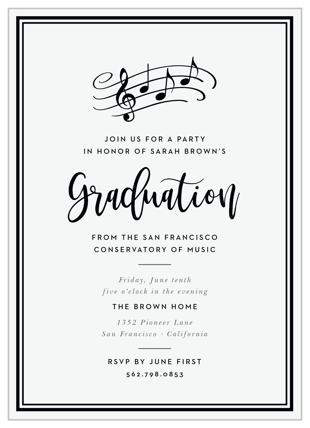 Musical Grad Graduation Invitations