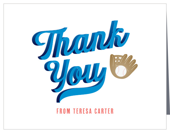 Be sure to knock your message of gratitude out of the park with the stunning style of our Baseball Shower Baby Shower Thank You Cards.