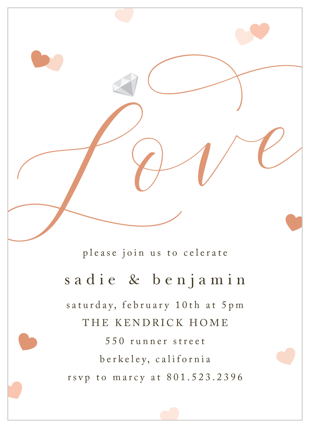 Cupid's Love Engagement Invitations