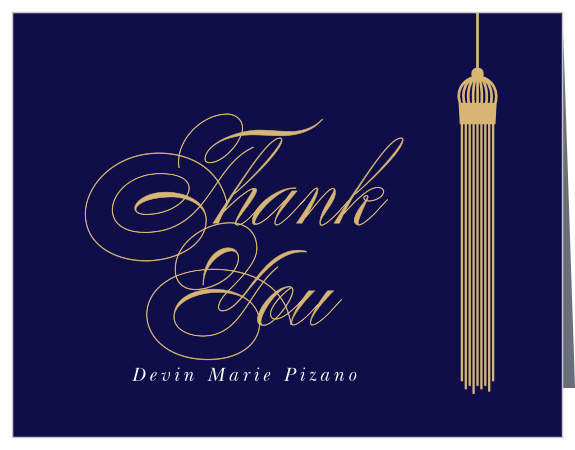 You made it! Thank everyone that helped make this big achievement possible with our Valedictorian Tassel Graduation Thank You Card. 
