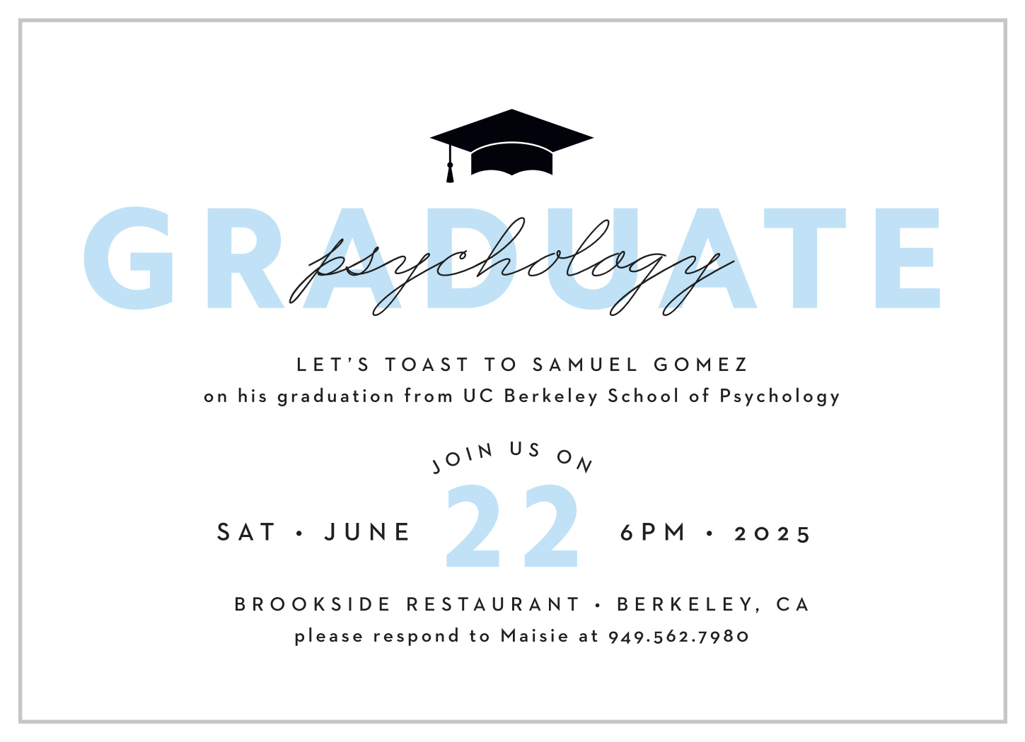 Psychology Scholar Graduation Invitations