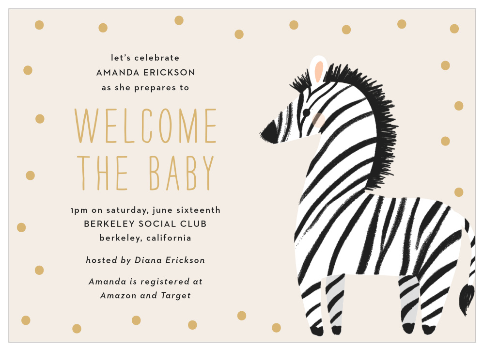 Zebra Shower Baby Shower Invitations