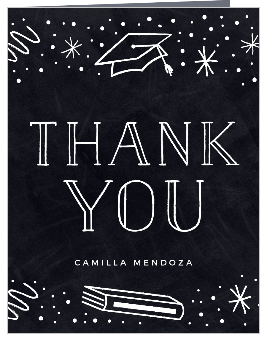 Teacher's Chalkboard Graduation Thank You Cards by Basic Invite