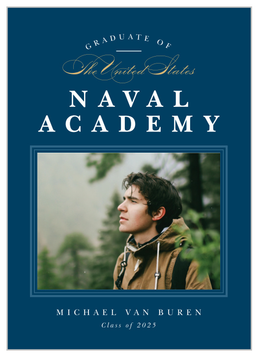 You’ve worked hard for this, and now it’s almost time. Announce your big achievement with our Naval Academy Graduation Announcements. 