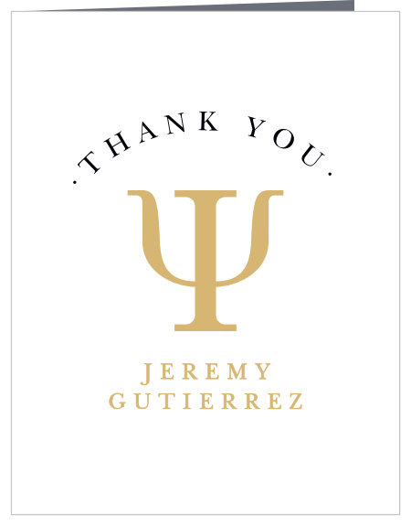 Tell your friends and family you appreciate all of their support with our Psychology Grad Graduation Thank You Card.