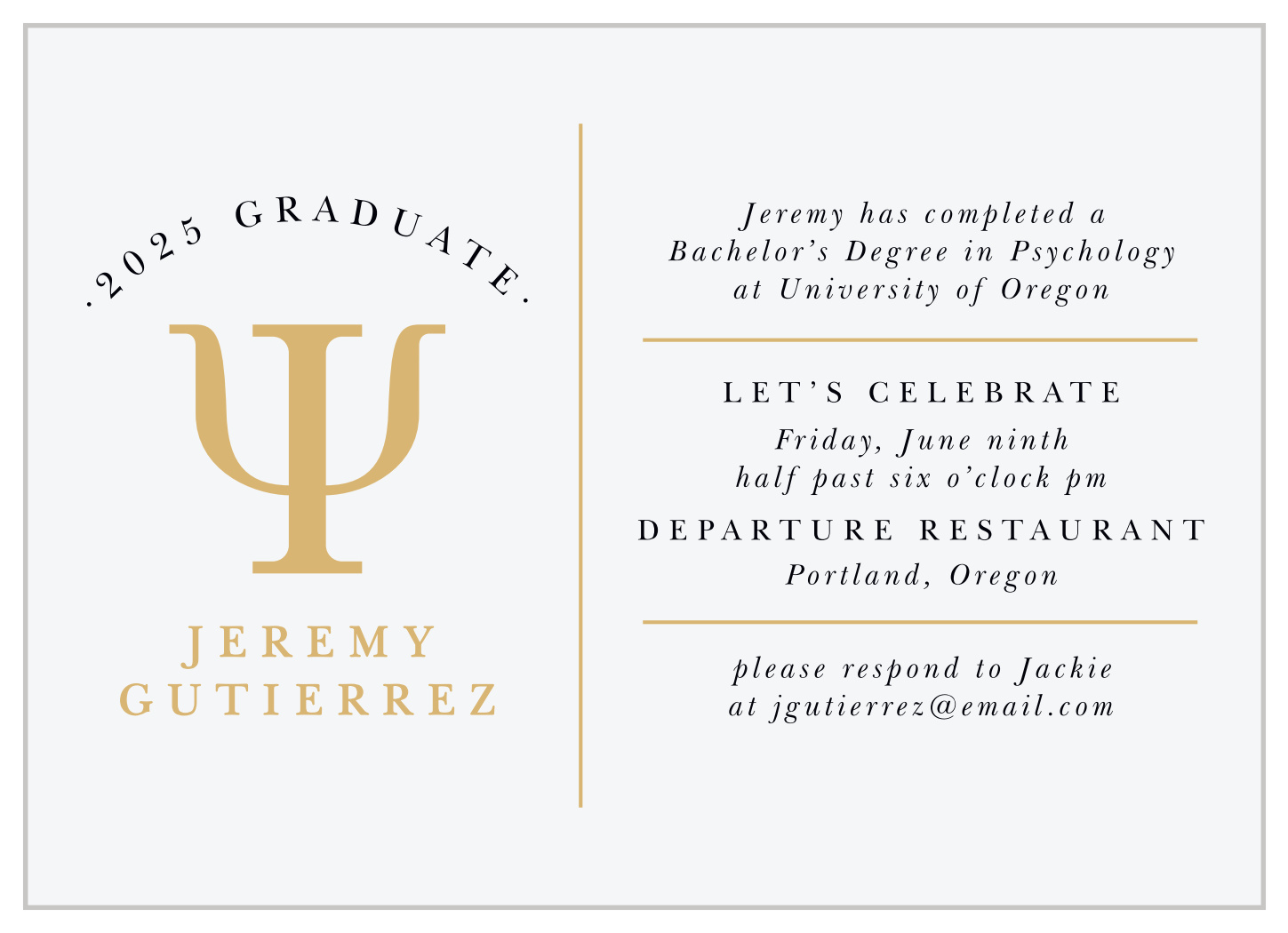 Psychology Grad Graduation Invitations