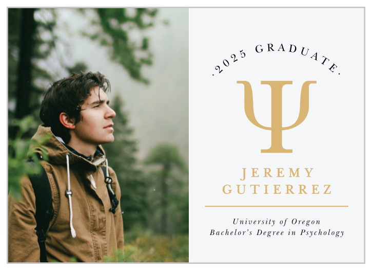 Share the excitement of your great accomplishment with our Psychology Grad Graduation Announcements.