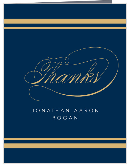Our Navy Graduate Graduation Thank You Card provides the elegant appearance that your message of appreciation deserves.