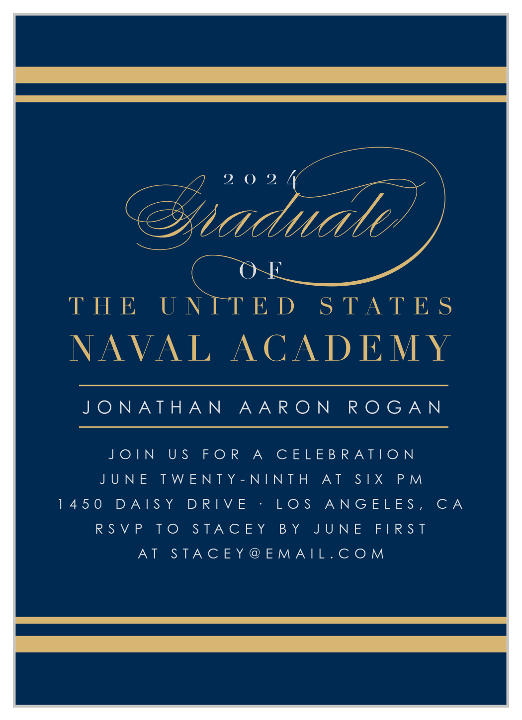 Navy Graduate Graduation Invitations