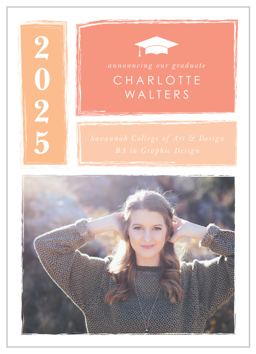 Artistically share your accomplishments with our Graphic Design Graduation Announcements!