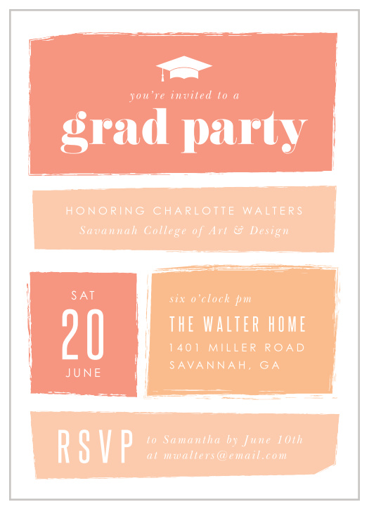 Paint a picture of your celebration for your guests with our Graphic Design Graduation Party Invitations! 