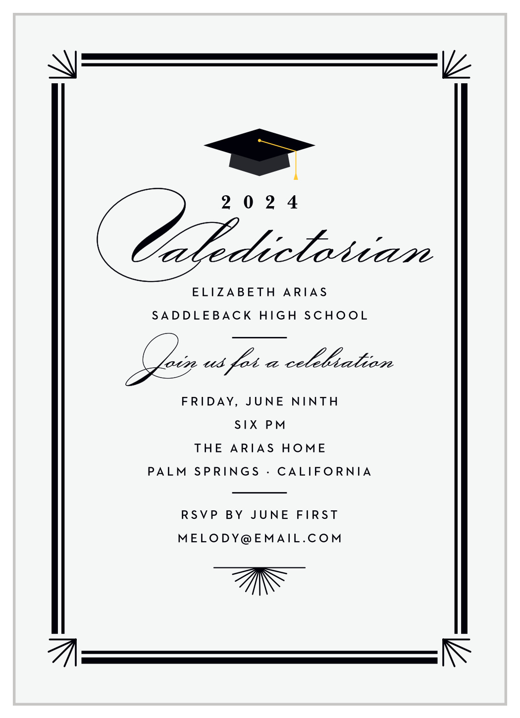 Valedictorian Grad Graduation Invitations