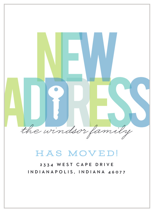Broadcast your big move to family and friends with the modern look of our Colorful Key Moving Announcements. 
