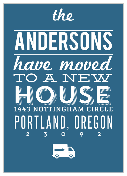 Announce you've moved with our colorful Moving Vehicle Moving Announcements! 