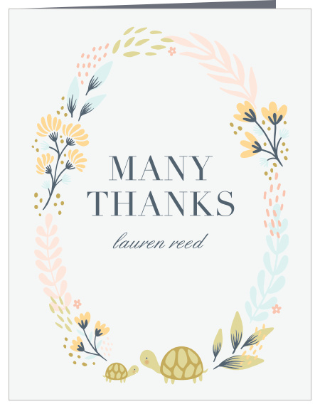 Show your appreciation for the support of your friends and family with our Teeny Turtles Baby Shower Thank You Cards.