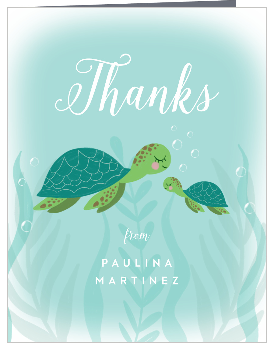 Sea Turtles Baby Shower Thank You Cards