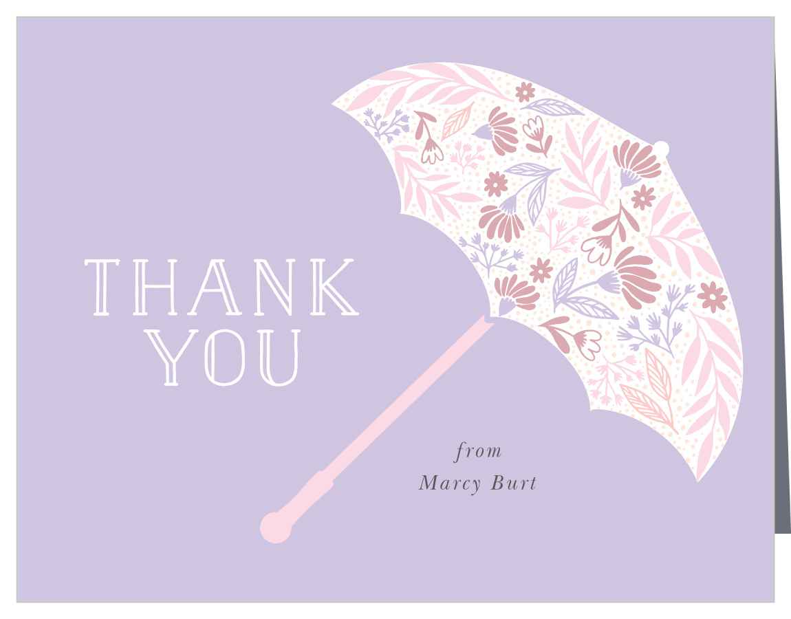 Botanical Umbrella Baby Shower Thank You Cards