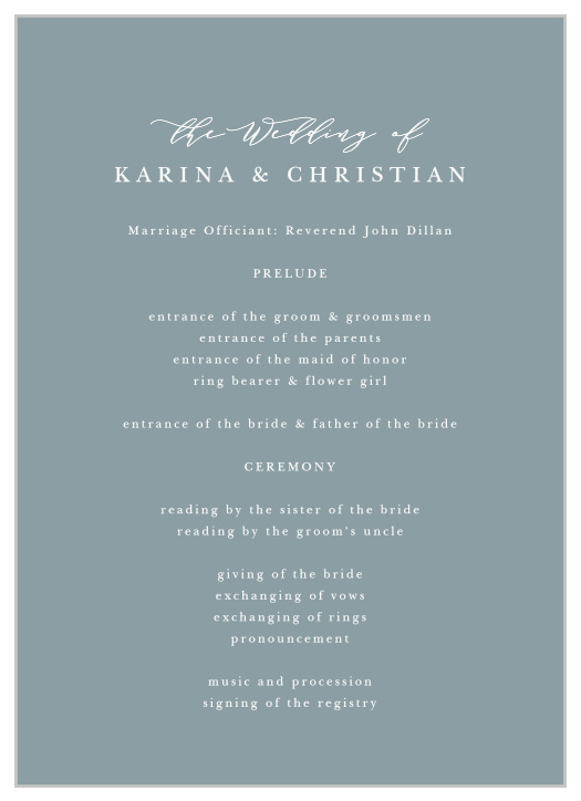 Walk family and friends through each step of your ceremony with our Elegant Photo Collage Wedding Programs.