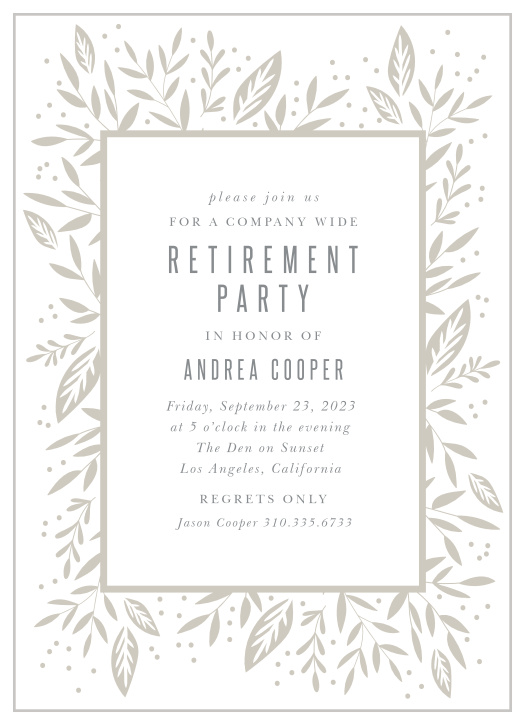 Happy Retirement Invitations - Match Your Color & Style Free!