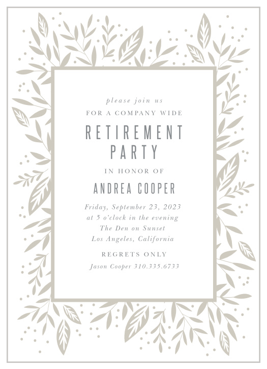 Our Floral Garden Retirement Invitation are perfect for gathering your family and friends to celebrate the next chapter in life.