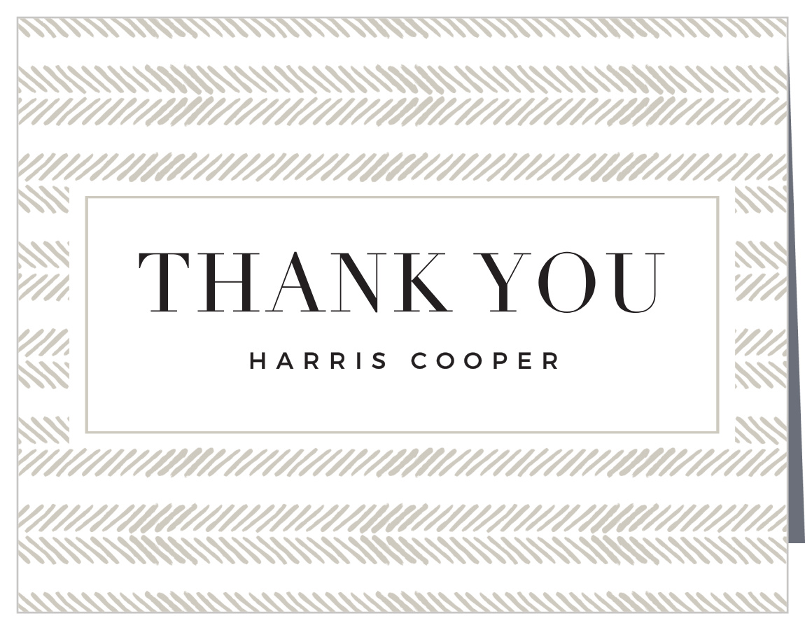 Herringbone Stripes Retirement Thank You Cards