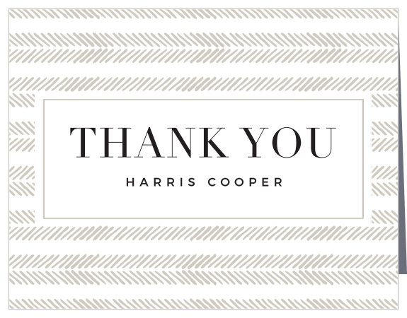 Display your appreciation for your family and friends for their support on your big day with our Herringbone Stripes Retirement Thank You Cards.