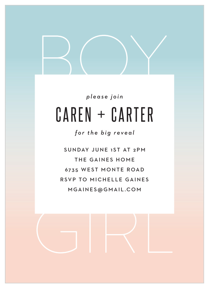 Ombre Sunset Baby Shower Invitations