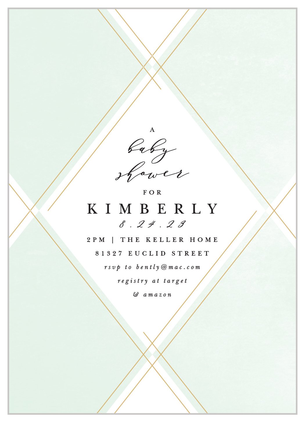 Classic Gold Baby Shower Invitations