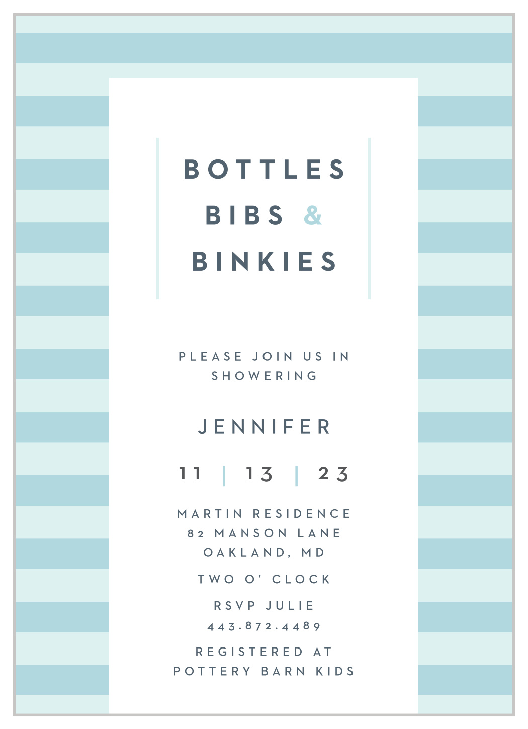 Bottles & Bibs Baby Shower Invitations