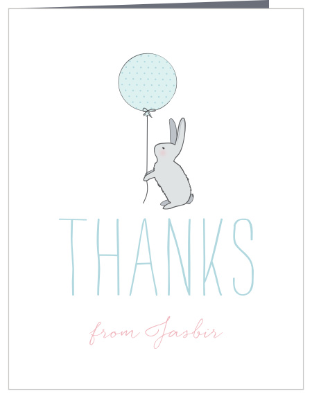 Transform your personalized message of gratitude into an adorable extension of the party itself on our Some Bunny Baby Shower Thank You Cards.