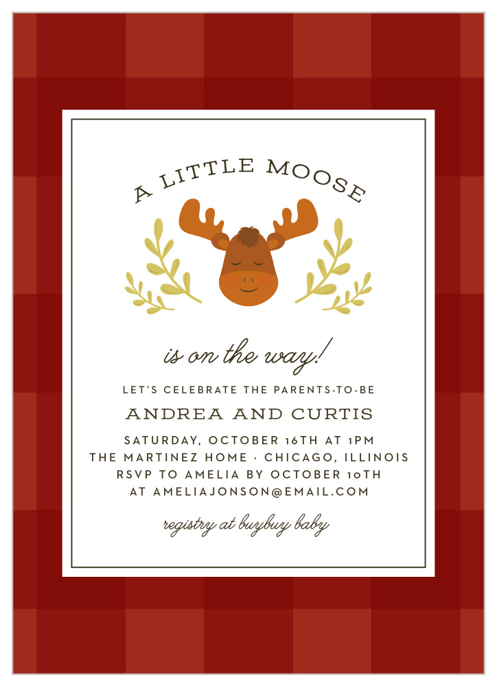 Baby Moose Baby Shower Invitations