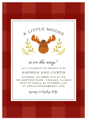 Our Baby Moose Baby Shower Invitations are perfect for inviting your friends and family to your celebration.