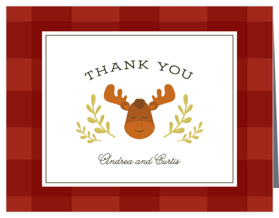 Send some love to your friends and family with our Baby Moose Baby Shower Thank You Cards.