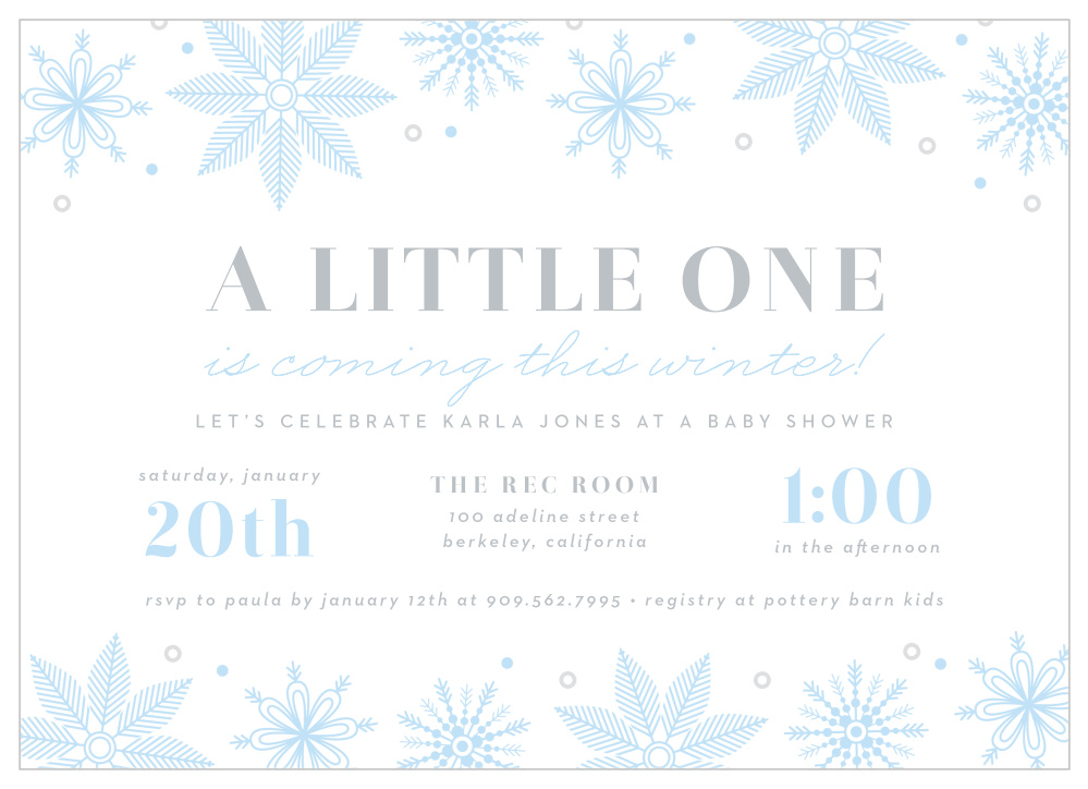 Winter Snowflake Baby Shower Invitations