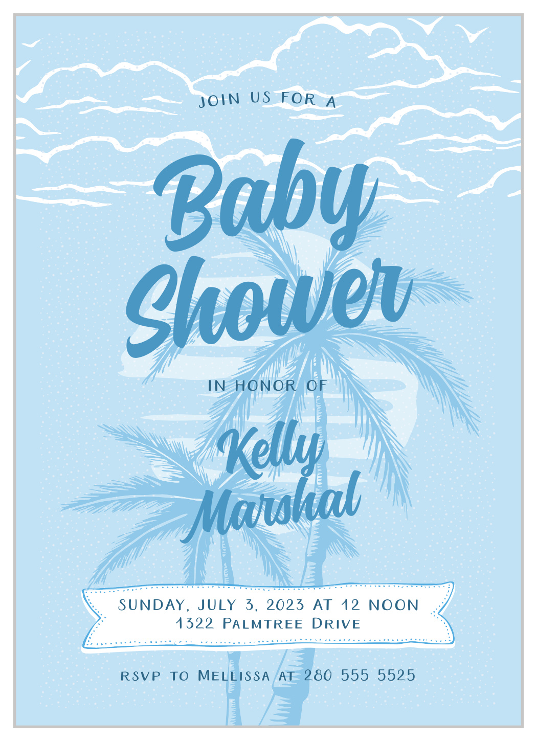 Beachside Boy Baby Shower Invitations
