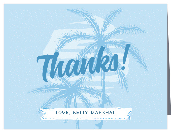 Show your appreciation for the support of your friends and family with our Beachside Boy Baby Shower Thank You Cards.