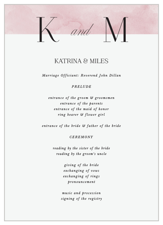 Our Colorful Band Wedding Programs keep family and friends up to date throughout your ceremony.