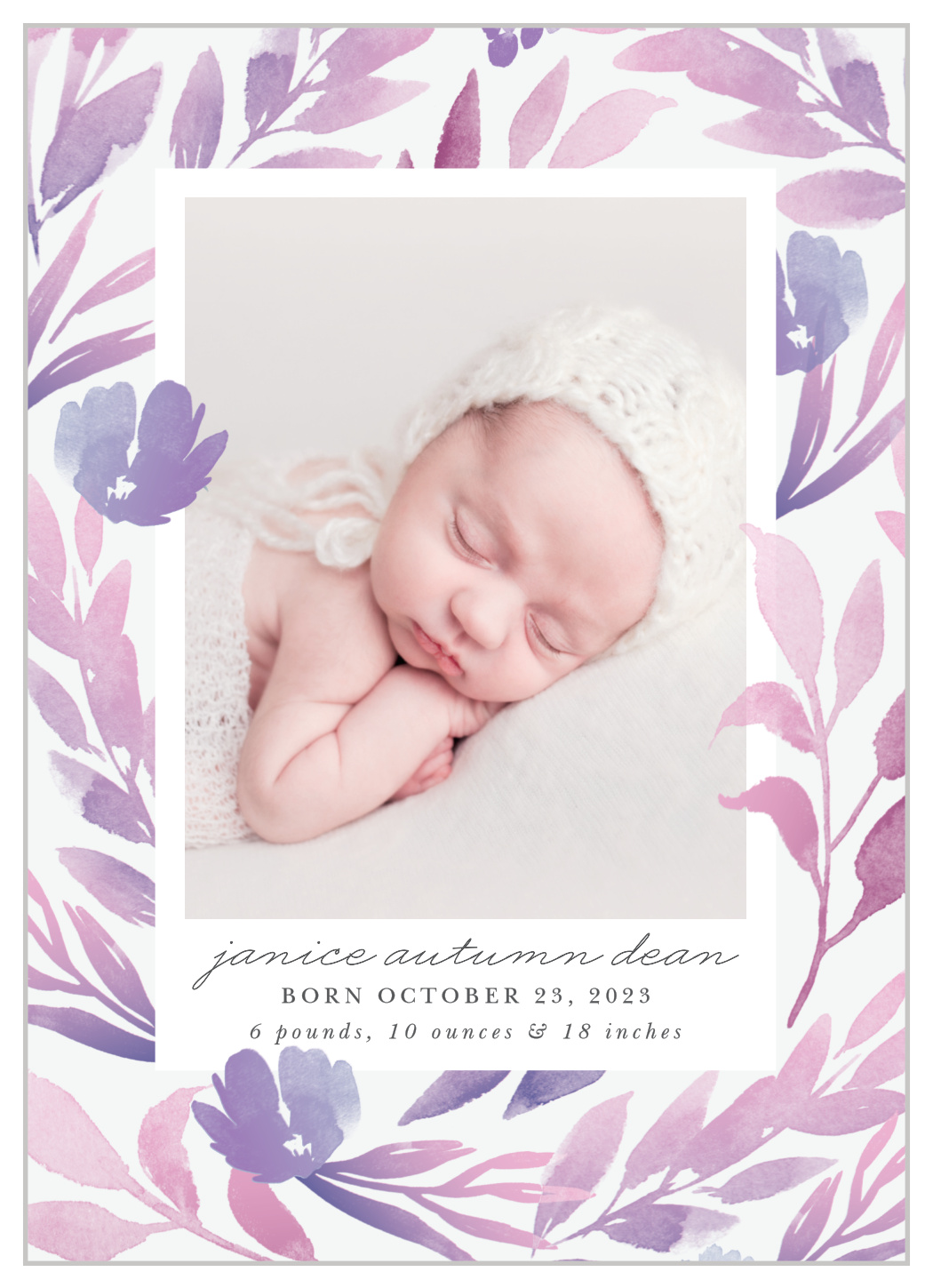Lilac Blooms Birth Announcements