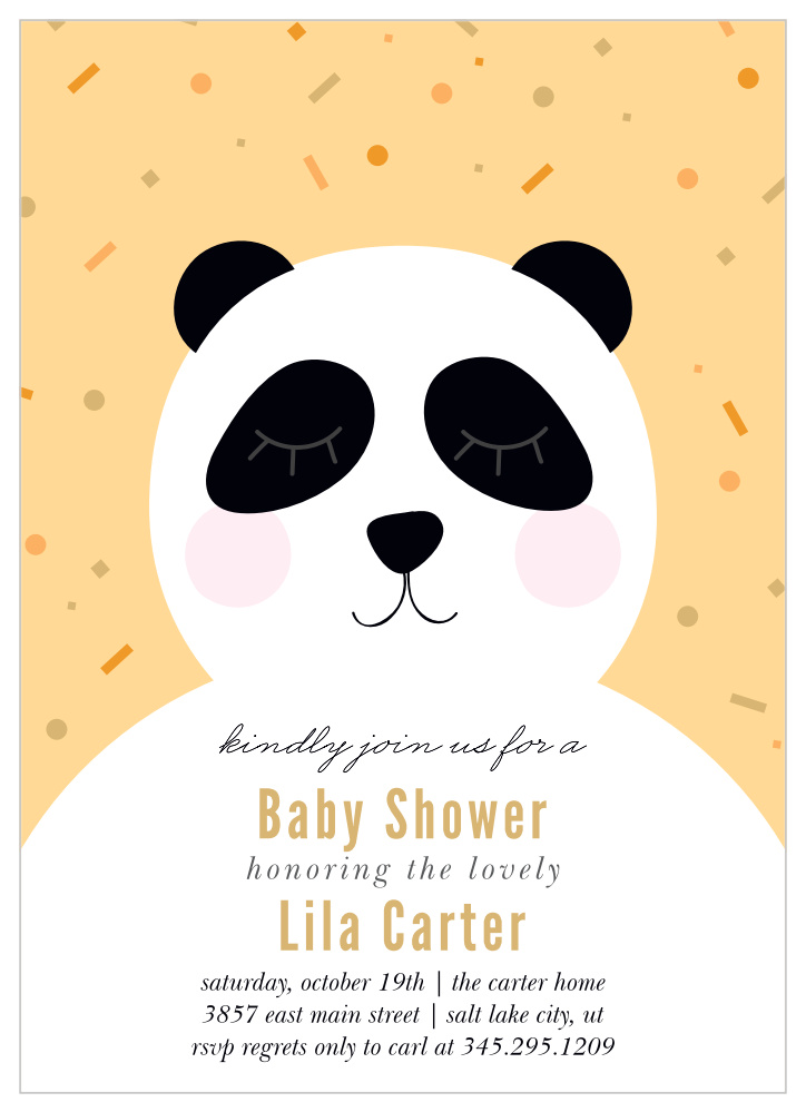 Pregnant Panda Baby Shower Invitations
